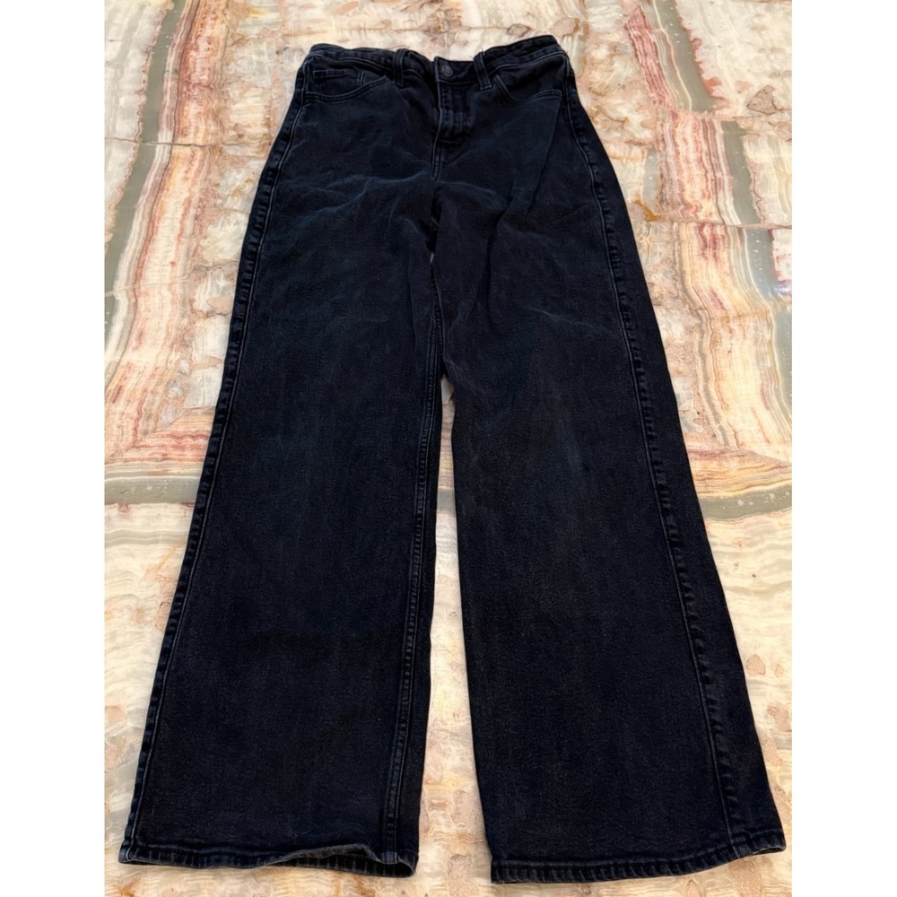 Hollister Womens High Rise Baggy Jeans‎ Black Denim Vintage Stretch 3R (26x31)